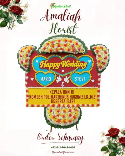 Karangan Papan Bunga Pernikahan di Grand Rohan Jogja